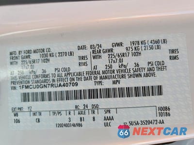 Zdjęcie 14 z 14 samochodu: 2024 FORD ESCAPE ACTIVE VIN:1FMCU0GN7RUA40709 - miniatura