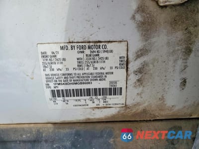 Zdjęcie 14 z 15 samochodu: 2021 FORD EXPLORER XLT VIN:1FMSK8DH0MGB86083 - miniatura