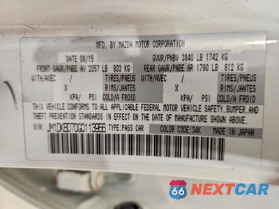 Zdjęcie 12 z 12 samochodu: 2016 MAZDA CX-3 GRAND TOURING VIN:JM1DKBD70G0113956 - miniatura
