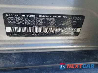 Zdjęcie 13 z 13 samochodu: 2021 MITSUBISHI RVR ES VIN:JA4AJUAU7MU606592 - miniatura