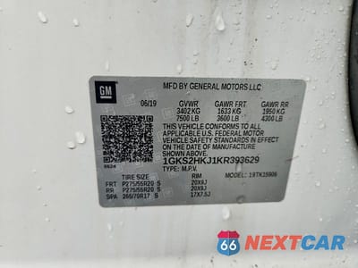 Zdjęcie 14 z 14 samochodu: 2019 GMC YUKON VIN:1GKS2HKJ1KR393629 - miniatura