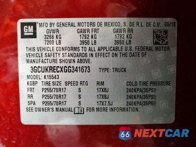 Zdjęcie 13 z 13 samochodu: 2016 CHEVROLET SILVERADO K1500 LT VIN:3GCUKRECXGG341673 - miniatura