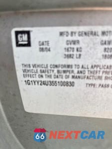 Zdjęcie 10 z 10 samochodu: 2005 CHEVROLET CORVETTE VIN:1G1YY24U355100830 - miniatura