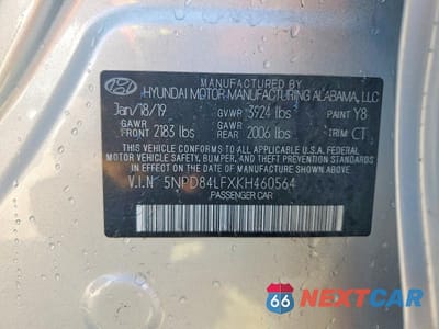 Zdjęcie 12 z 12 samochodu: 2019 HYUNDAI ELANTRA VALUE EDITION VIN:5NPD84LFXKH460564 - miniatura