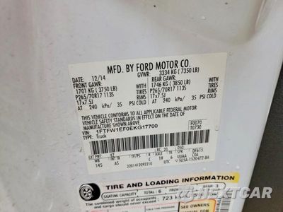 Zdjęcie 12 z 12 samochodu: 2014 FORD F150 XL VIN:1FTFW1EF0EKG17700 - miniatura