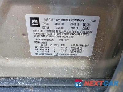 Zdjęcie 13 z 13 samochodu: 2022 CHEVROLET TRAX 1LT VIN:KL7CJPSM1NB566647 - miniatura