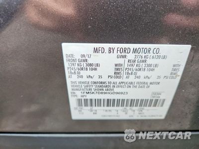 Zdjęcie 13 z 14 samochodu: 2017 FORD EXPLORER VIN:1FM5K7D89HGD96923 - miniatura