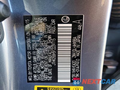 Zdjęcie 12 z 12 samochodu: 2015 LEXUS CT 200H BASE VIN:JTHKD5BH5F2239715 - miniatura