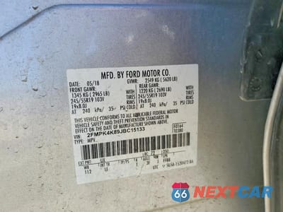 Zdjęcie 13 z 13 samochodu: 2018 FORD EDGE TITANIUM VIN:2FMPK4K89JBC15133 - miniatura