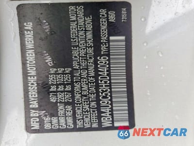 Zdjęcie 12 z 12 samochodu: 2017 BMW 430XI VIN:WBA4U9C53H5D44096 - miniatura
