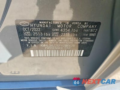 Zdjęcie 12 z 12 samochodu: 2023 HYUNDAI SONATA VIN:KMHL34J26PA284438 - miniatura