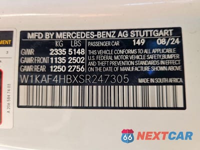 Zdjęcie 13 z 13 samochodu: 2025 MERCEDES-BENZ C 300 4MATIC VIN:W1KAF4HBXSR247305 - miniatura