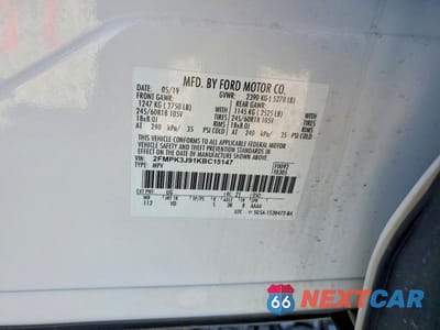 Zdjęcie 13 z 13 samochodu: 2019 FORD EDGE SEL VIN:2FMPK3J91KBC15147 - miniatura