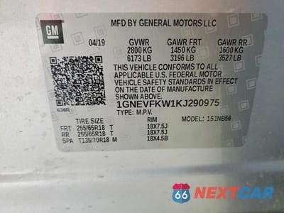 Zdjęcie 13 z 13 samochodu: 2019 CHEVROLET TRAVERSE LS VIN:1GNEVFKW1KJ290975 - miniatura