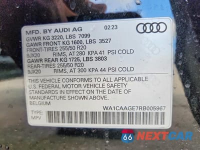 Zdjęcie 12 z 12 samochodu: 2024 AUDI Q8 E-TRON SPORTBACK PREMIUM PLUS VIN:WA1CAAGE7RB005967 - miniatura