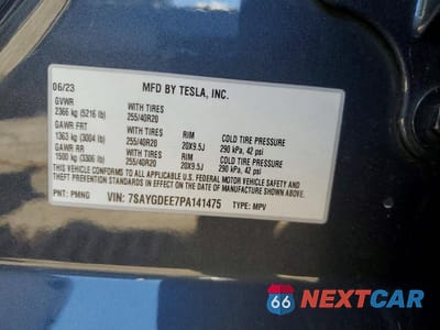 Zdjęcie 13 z 13 samochodu: 2023 TESLA MODEL Y VIN:7SAYGDEE7PA141475 - miniatura