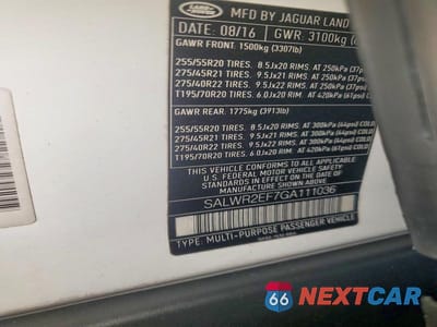 Zdjęcie 12 z 12 samochodu: 2016 LAND ROVER RANGE ROVER SPORT SC VIN:SALWR2EF7GA111036 - miniatura