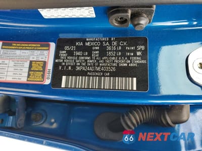 Zdjęcie 13 z 13 samochodu: 2021 KIA RIO S VIN:3KPA24AD7ME403526 - miniatura
