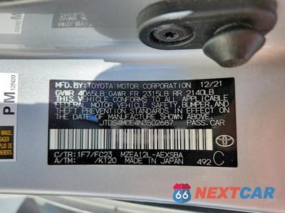 Zdjęcie 12 z 12 samochodu: 2022 TOYOTA COROLLA SE VIN:JTDS4MCE4N3502687 - miniatura