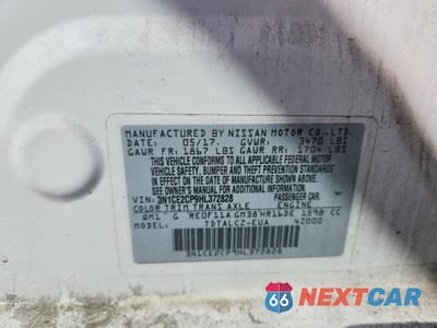 Zdjęcie 12 z 12 samochodu: 2017 NISSAN VERSA NOTE S PLUS VIN:3N1CE2CP9HL372828 - miniatura