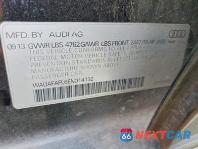 Zdjęcie 12 z 12 samochodu: 2014 AUDI A4 PREMIUM VIN:WAUAFAFL6EN014132 - miniatura