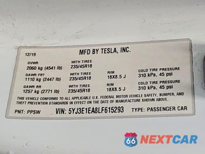 Zdjęcie 14 z 14 samochodu: 2020 TESLA MODEL 3 VIN:5YJ3E1EA8LF615293 - miniatura