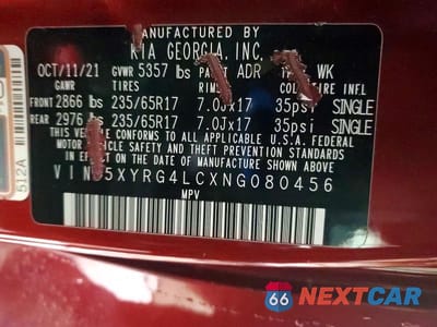 Zdjęcie 13 z 13 samochodu: 2022 KIA SORENTO LX VIN:5XYRG4LCXNG080456 - miniatura