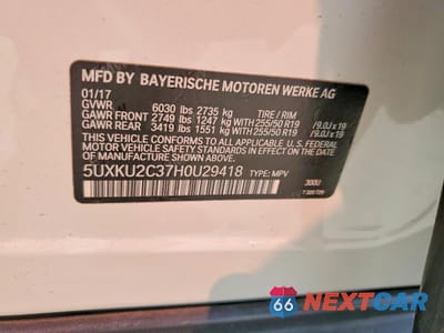 Zdjęcie 13 z 13 samochodu: 2017 BMW X6 XDRIVE35I VIN:5UXKU2C37H0U29418 - miniatura