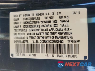 Zdjęcie 13 z 13 samochodu: 2015 HONDA CR-V LX VIN:3CZRM3H3XFG709383 - miniatura