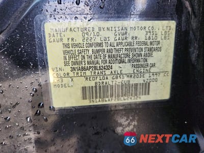 Zdjęcie 12 z 12 samochodu: 2011 NISSAN SENTRA 2.0 VIN:3N1AB6AP2BL624324 - miniatura