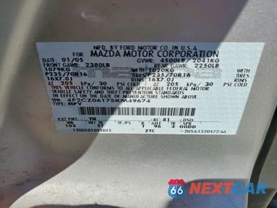 Zdjęcie 13 z 13 samochodu: 2005 MAZDA TRIBUTE S VIN:4F2CZ06175KM49674 - miniatura