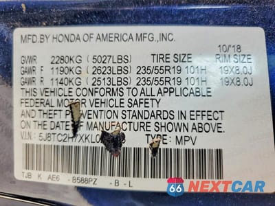 Zdjęcie 12 z 12 samochodu: 2019 ACURA RDX VIN:5J8TC2H7XKL022723 - miniatura