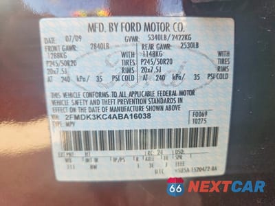 Zdjęcie 13 z 14 samochodu: 2010 FORD EDGE LIMITED VIN:2FMDK3KC4ABA16038 - miniatura