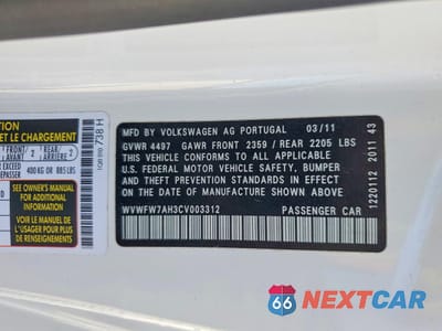 Zdjęcie 12 z 13 samochodu: 2012 VOLKSWAGEN EOS LUX VIN:WVWFW7AH3CV003312 - miniatura