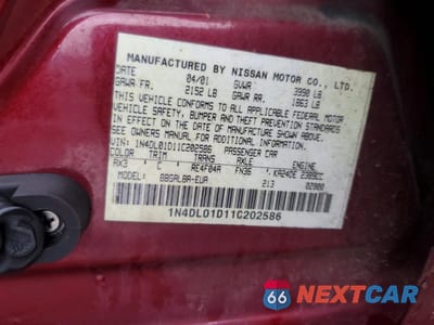 Zdjęcie 13 z 13 samochodu: 2001 NISSAN ALTIMA XE VIN:1N4DL01D11C202586 - miniatura