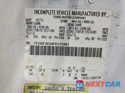 Zdjęcie 12 z 12 samochodu: 2015 FORD F350 SUPER DUTY VIN:1FDBF3E64FEC72581 - miniatura