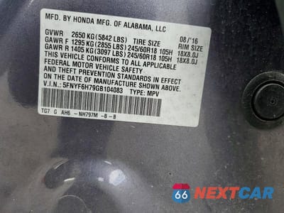 Zdjęcie 13 z 13 samochodu: 2016 HONDA PILOT EXLN VIN:5FNYF6H79GB104083 - miniatura