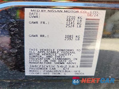 Zdjęcie 13 z 13 samochodu: 2025 NISSAN LEAF SV PLUS VIN:1N4CZ1CV1SC562383 - miniatura