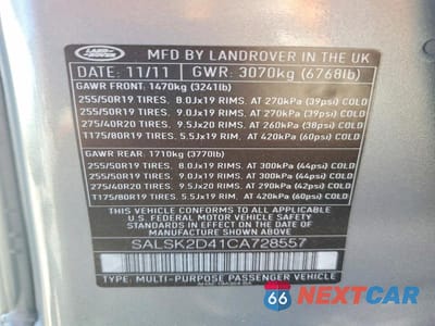 Zdjęcie 12 z 12 samochodu: 2012 LAND ROVER RANGE ROVER SPORT HSE LUXURY VIN:SALSK2D41CA728557 - miniatura