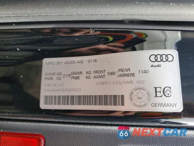 Zdjęcie 12 z 12 samochodu: 2018 AUDI A4 KOMFORT VIN:WAUANAF42JN009323 - miniatura