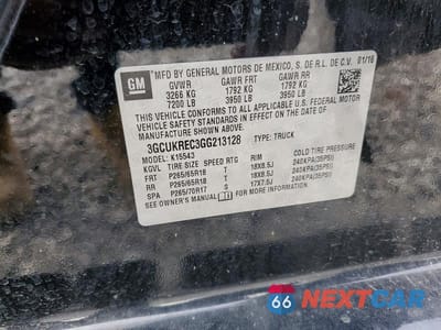 Zdjęcie 12 z 12 samochodu: 2016 CHEVROLET SILVERADO K1500 LT VIN:3GCUKREC3GG213128 - miniatura