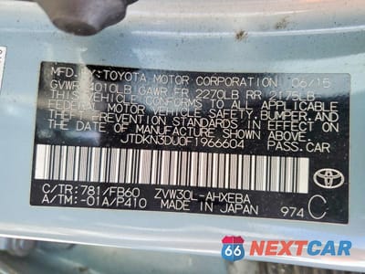 Zdjęcie 13 z 13 samochodu: 2015 TOYOTA PRIUS TWO VIN:JTDKN3DU0F1966604 - miniatura