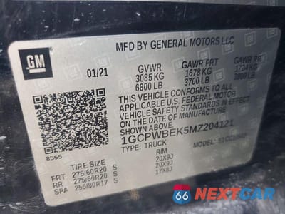 Zdjęcie 12 z 12 samochodu: 2021 CHEVROLET SILVERADO C1500 CUSTOM VIN:1GCPWBEK5MZ204121 - miniatura