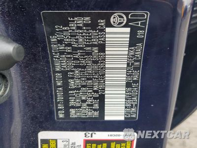 Zdjęcie 12 z 12 samochodu: 2013 TOYOTA COROLLA LE VIN:2T1BU4EE1DC963168 - miniatura