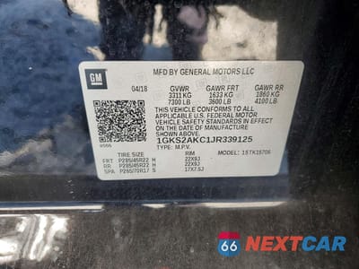 Zdjęcie 14 z 14 samochodu: 2018 GMC YUKON SLE VIN:1GKS2AKC1JR339125 - miniatura