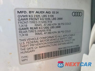 Zdjęcie 13 z 13 samochodu: 2024 AUDI Q3 PREMIUM S LINE 45 VIN:WA1DECF31R1117366 - miniatura