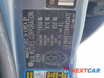 Zdjęcie 12 z 12 samochodu: 2008 KIA RIO BASE VIN:KNADE123686433473 - miniatura