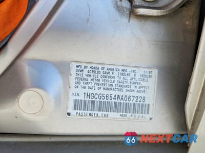Zdjęcie 12 z 12 samochodu: 1998 HONDA ACCORD EX VIN:1HGCG5654WA067228 - miniatura