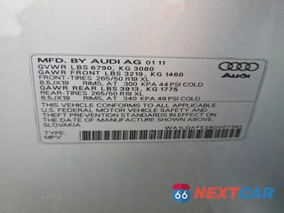 Zdjęcie 12 z 12 samochodu: 2011 AUDI Q7 PREMIUM PLUS VIN:WA1LGAFE2BD007362 - miniatura