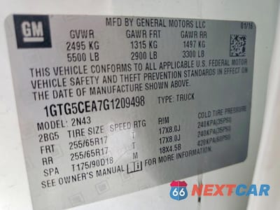 Zdjęcie 12 z 12 samochodu: 2016 GMC CANYON SLE VIN:1GTG5CEA7G1209498 - miniatura